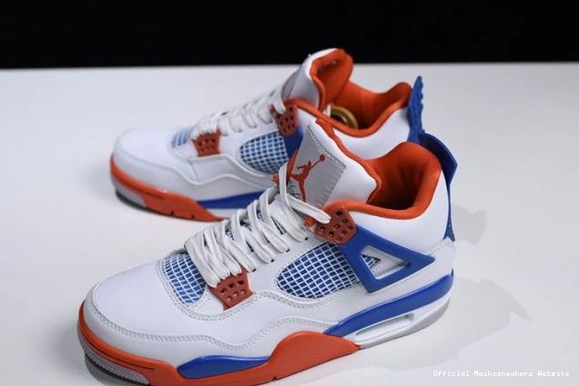 Official Maikesneakers Jordan White Air Blue 4 Bright Crimson-Royal 308497-171 0814